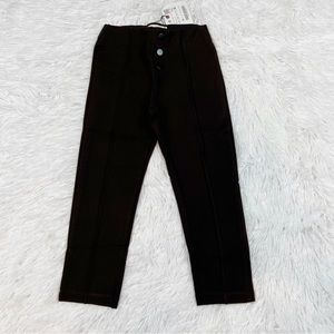 Zara high waisted skinny pants in brown button details elastic waist